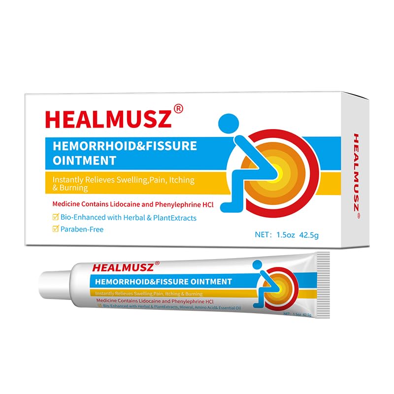 HEALMUSZ Hemorrhoid & Fissure Ointment,with 4% Lidocaine and Phenylephrine HCl,Fast Relief for Pain, Swelling, Discomfort & Itching | 1.5 oz - dailyvitalstore