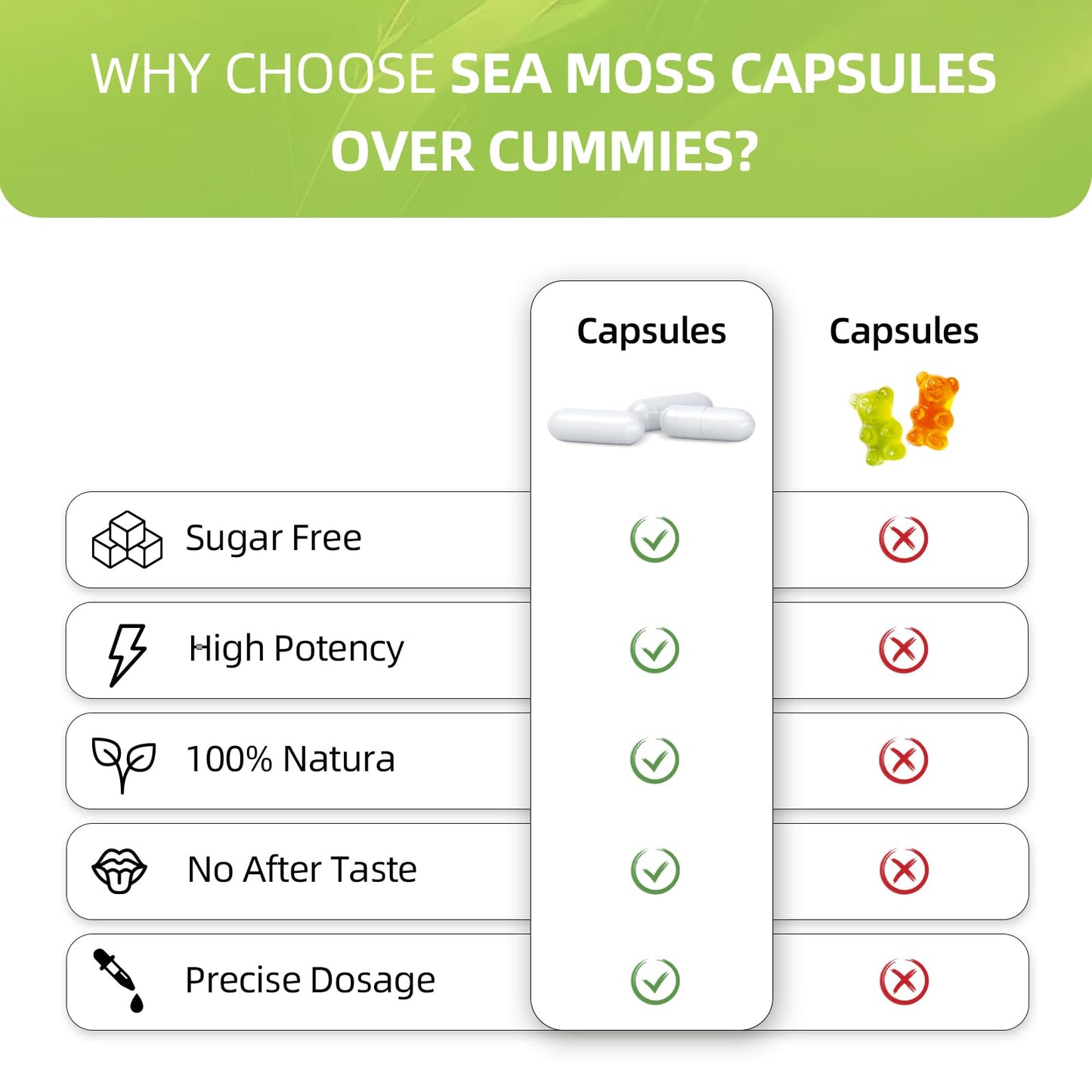 HEALOADING Sea Moss Capsules：Wildcrafted Organic Irish Seamoss & Bladderwack - Rich in Minerals, Supports Thyroid Health, Digestion, Skin & Immune System - Vegan, Non-GMO - dailyvitalstore