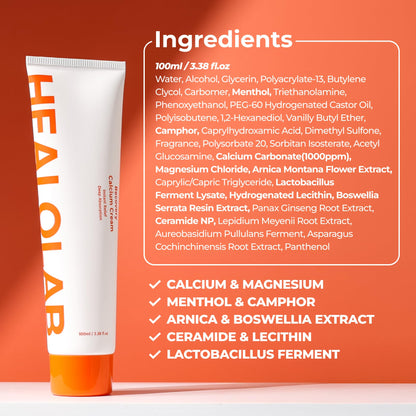 HEALOBEAM Relaxing Calcium Cream Fast Muscle & Joint Relief for Shoulder, Elbow, and Back – MSM, Magnesium Complex – Warm Sensation - dailyvitalstore
