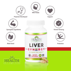 Health As It Ought To Be Liver Syn3rgy Supplement | Physician Formulated Capsules with Milk Thistle, Black Seed, Korean Ginseng | 180 Capsules - dailyvitalstore