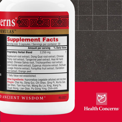 Health Concerns Bupleurum Entangled Qi Formula – Women's Hormonal Balance & Cyst Support Supplement – Traditional Chinese Herbal Formula – Blood Flow Liver Qi Cleanse – 90 Capsules - dailyvitalstore