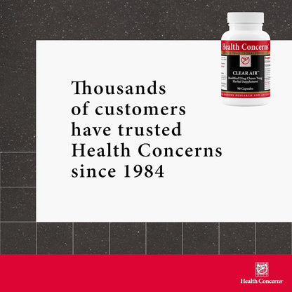 Health Concerns Clear Air - Cough & Phlegm Support Supplement - Marshmallow, Apricot, Bitter Orange, Garlic, Skullcap & More - Increases Oxygen Capacity & Reduces Mucus - 90 Capsules - dailyvitalstore