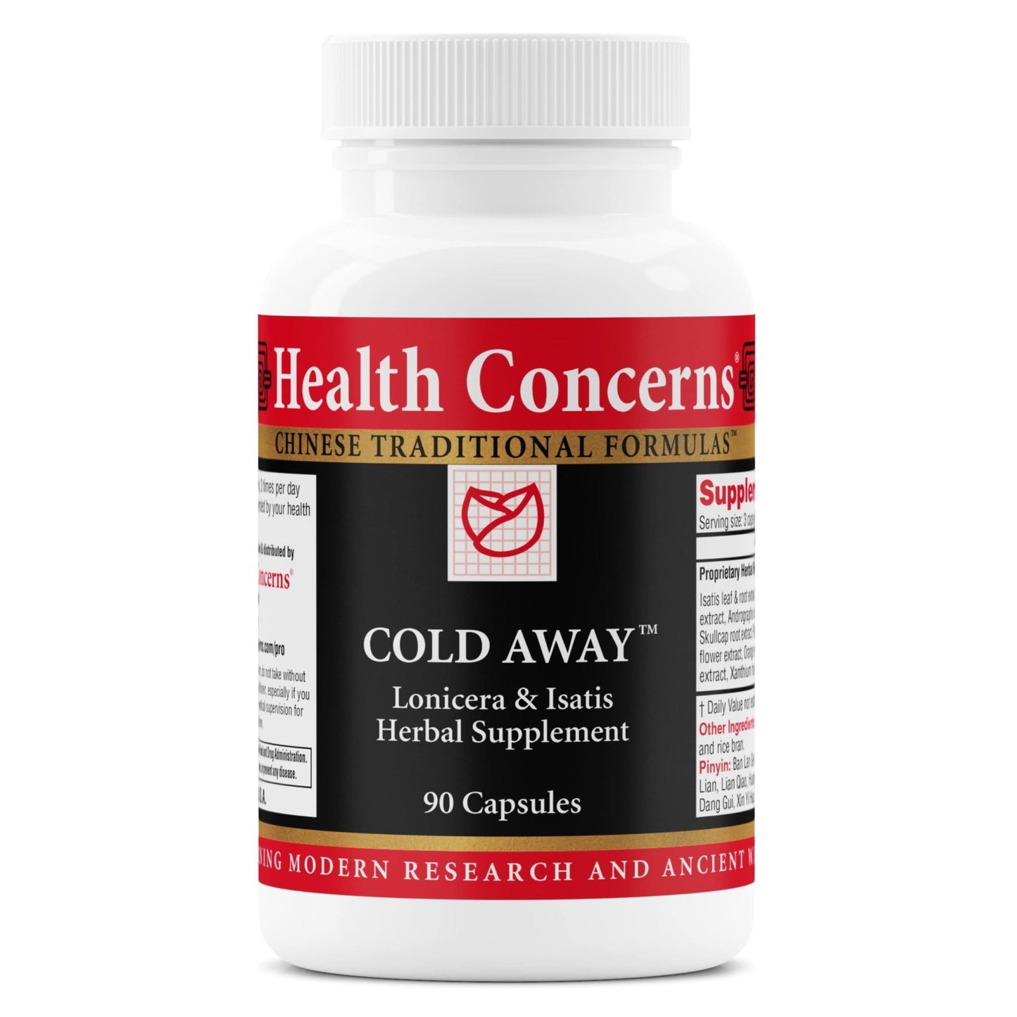 Health Concerns Cold Away - Immune Support & Defense - Vitamin Supplement for Flu Relief & Colds - Immunity System Booster - Licorice Root, Dong Quai, Chinese Skullcap & Andrographis - 90 Capsules - dailyvitalstore