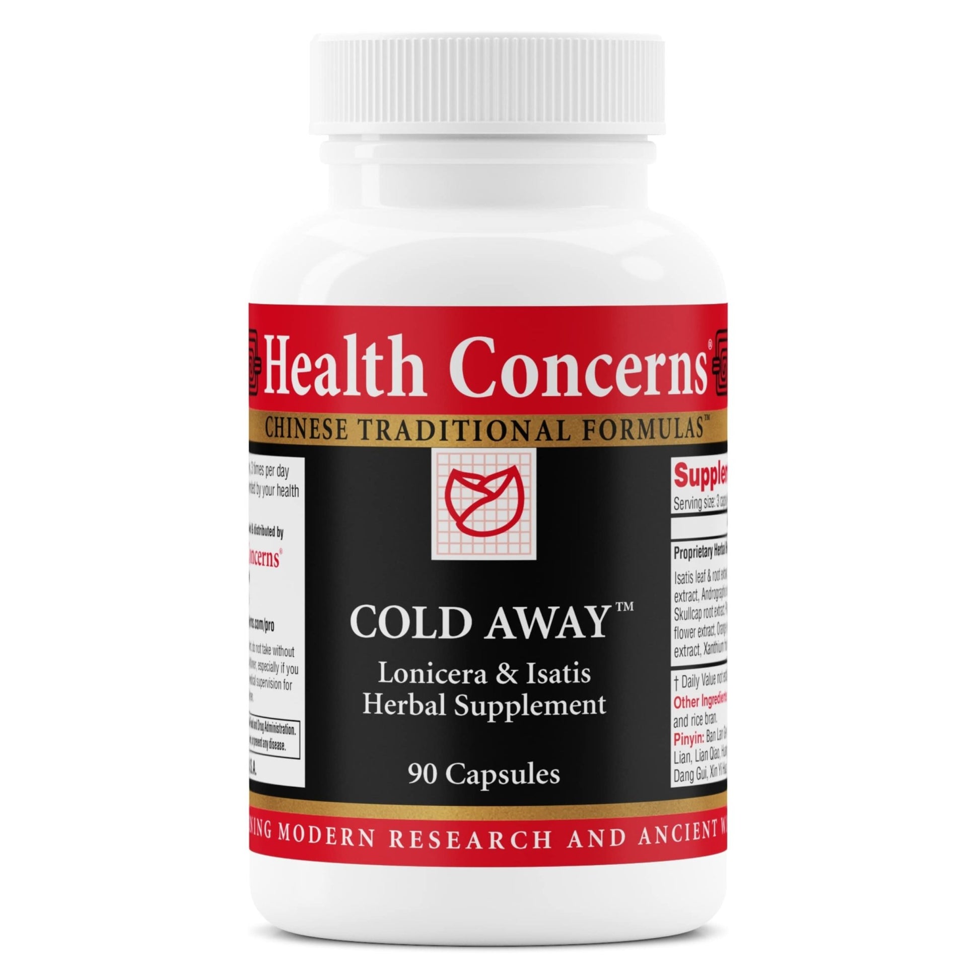 Health Concerns Cold Away - Immune Support & Defense - Vitamin Supplement for Flu Relief & Colds - Immunity System Booster - Licorice Root, Dong Quai, Chinese Skullcap & Andrographis - 90 Capsules - dailyvitalstore