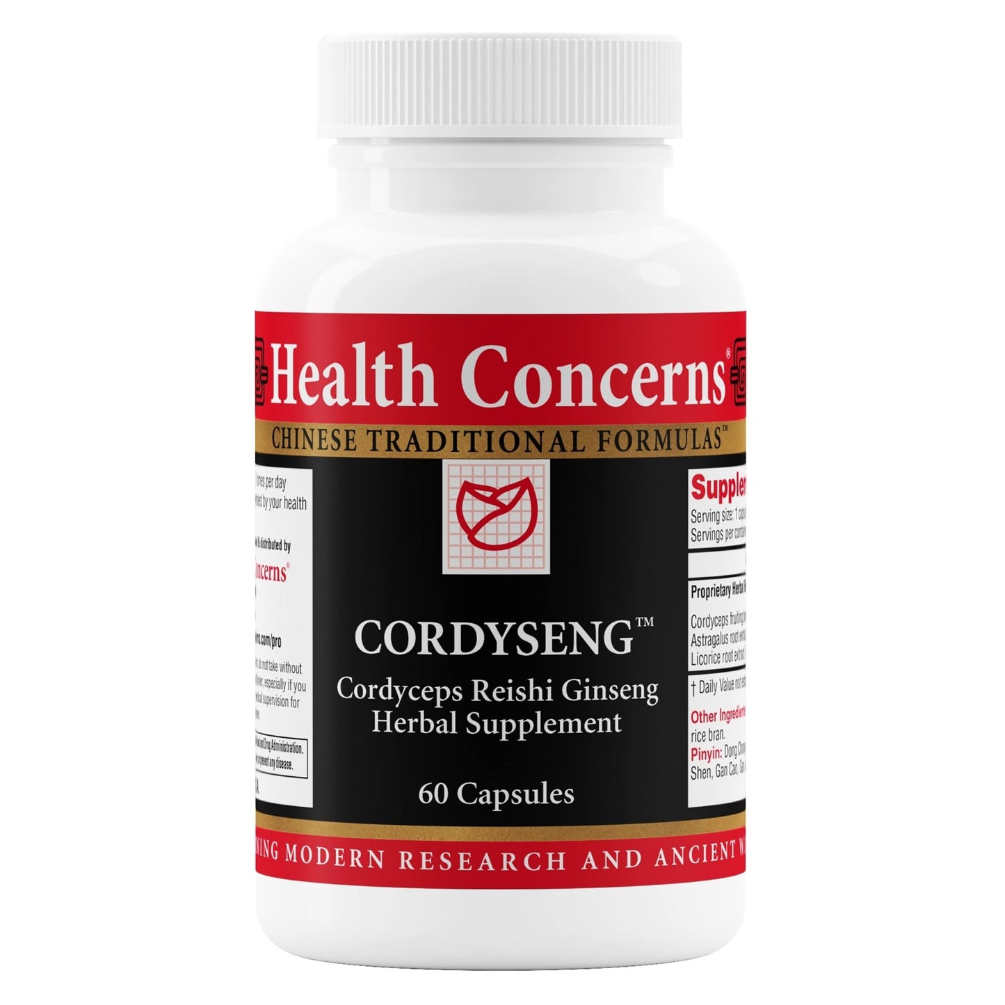 Health Concerns CordySeng – Immune System Support Supplement – Cordyceps Reishi Ginseng Astragalus Adaptogen Blend – Traditional Chinese Medicine – Respiratory & Energy Support – 60 Capsules - dailyvitalstore