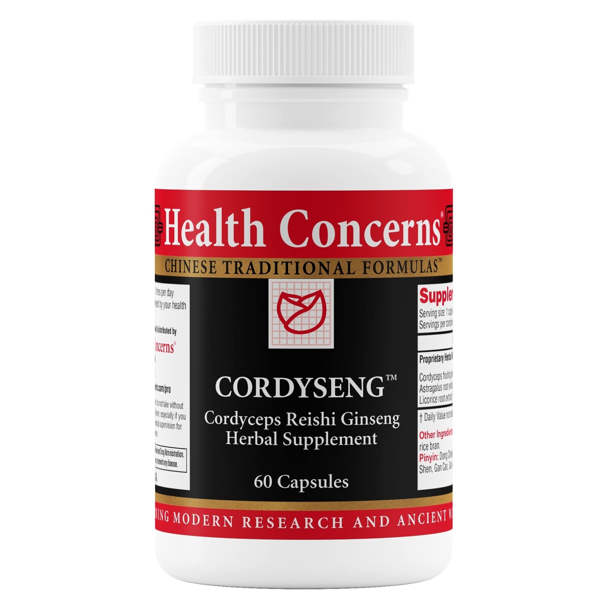Health Concerns CordySeng – Immune System Support Supplement – Cordyceps Reishi Ginseng Astragalus Adaptogen Blend – Traditional Chinese Medicine – Respiratory & Energy Support – 60 Capsules - dailyvitalstore