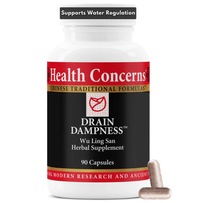 Health Concerns Drain Dampness – Kidney Support – Water Retention Relief – Chinese Herbal Formula with Alisma, Poria, Polyporus, Cinnamon – 2250 mg of a Proprietary Herbal Blend – 90 Capsules - dailyvitalstore