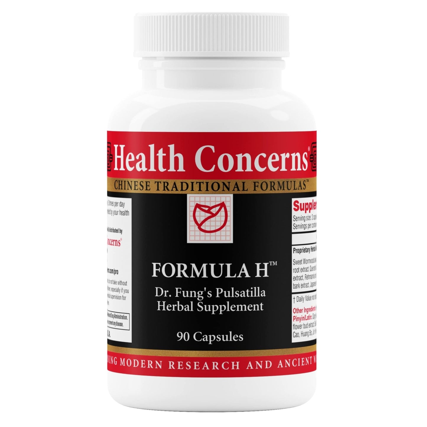 Health Concerns Formula H – Blood Circulation & Vascular Support – Vein Health Supplement – Herbal Formula with Quercetin & Skullcap Root – Chinese Traditional Medicine – 90 Capsules - dailyvitalstore