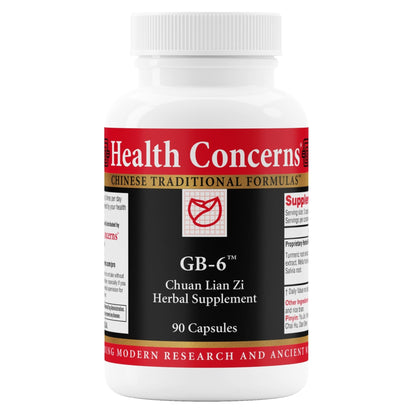 Health Concerns GB-6 – Gallbladder Support Supplement – Chuan Lian Zi Herbal Formula – Natural Gallstone Support – Bupleurum, Turmeric, Dandelion Root Extracts– Chinese Herbal Capsules – 90 Capsules - dailyvitalstore