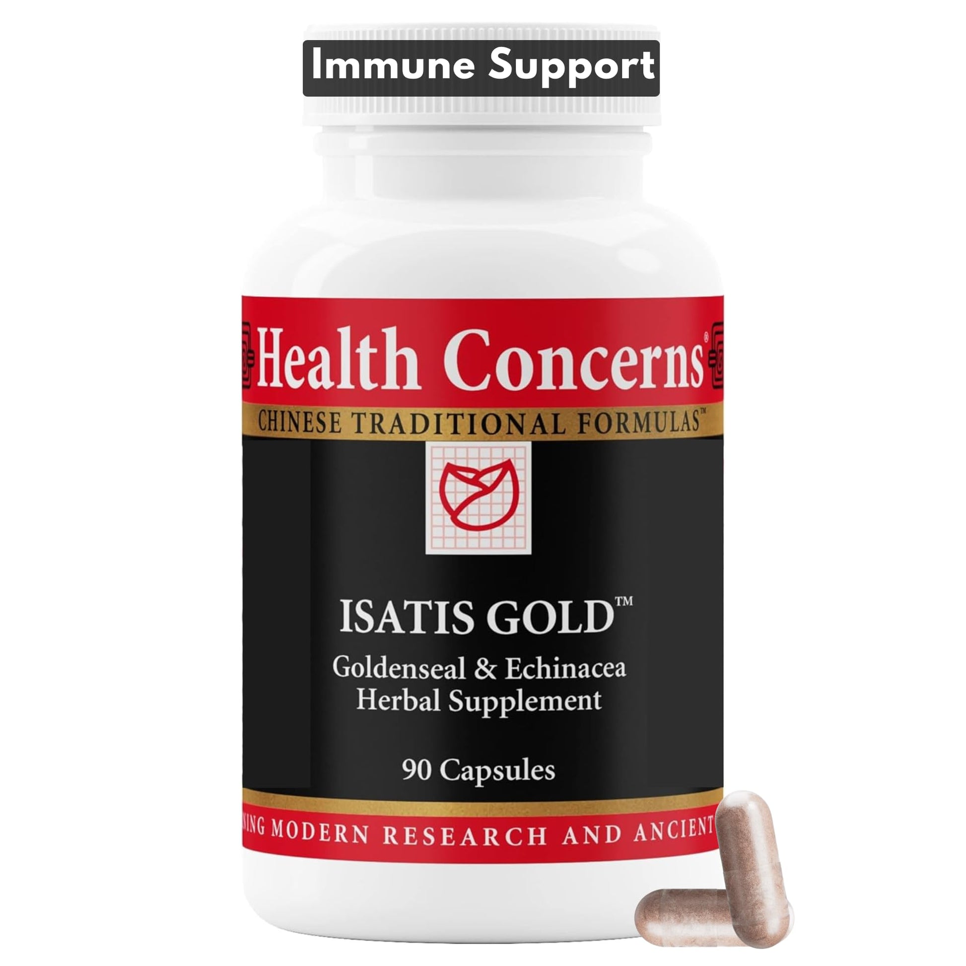 Health Concerns Isatis Gold - Immune System Support & Respiratory Tract Supplements - Echinacea, Platycodon, Goldenseal & Ligusticum Root Extract - 90 Capsules - dailyvitalstore