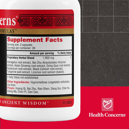 Health Concerns Raise Qi – Energy & Immune System Support – Bu Zhong Yi Qi Wan Formula – Astragalus, Ginseng & Dong Quai Herbal Supplement for Weakness, Digestion & Yang Qi Balance – 90 Capsules - dailyvitalstore