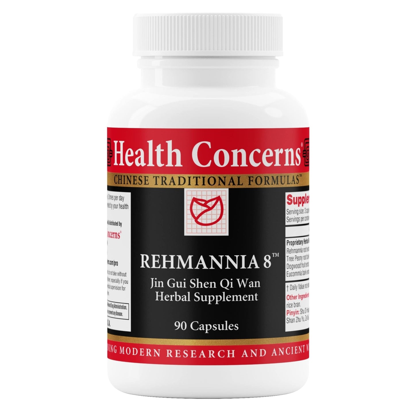 Health Concerns Rehmannia 8 - Kidney Cleanse Detox & Repair Supplement - Back Discomfort & Urinary Tract Health for Women & Men - Traditional Chinese Herbal Formula for Backaches - 90 Capsules - dailyvitalstore