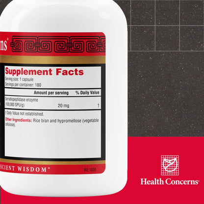 Health Concerns Serramend – Immune Defense Support Supplement – Serrapeptase Proteolytic Enzyme – Blood Circulation – Chinese Herbal Supplement for Men & Women – 180 Capsules - dailyvitalstore