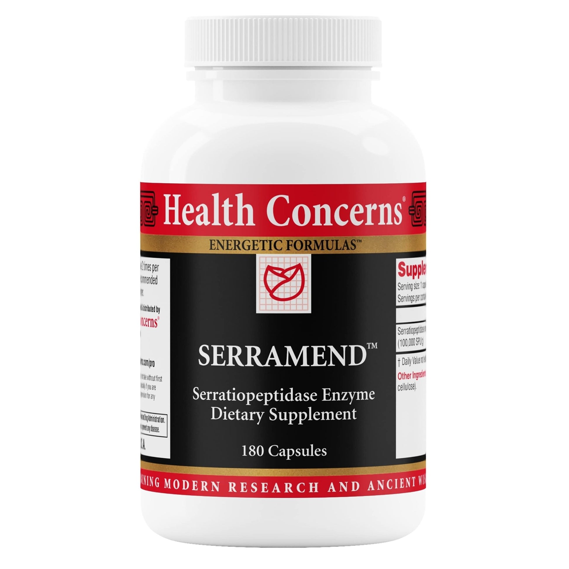 Health Concerns Serramend – Immune Defense Support Supplement – Serrapeptase Proteolytic Enzyme – Blood Circulation – Chinese Herbal Supplement for Men & Women – 180 Capsules - dailyvitalstore
