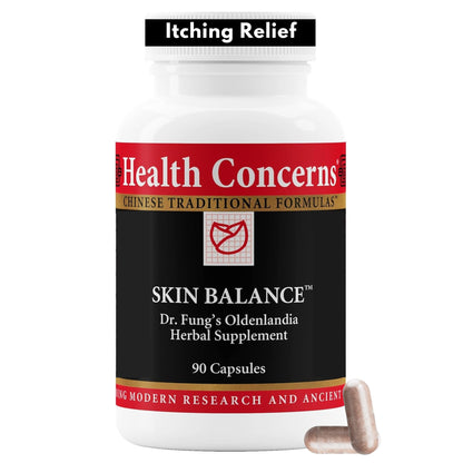 Health Concerns Skin Balance – Herbal Supplement for Skin Support, Itching Relief, & Circulation – Chinese Herbal Supplements for Men & Women – Skullcap, Dong Quai, Coptis Root - 90 Capsules - dailyvitalstore