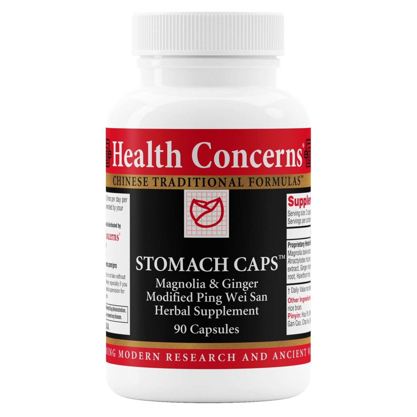 Health Concerns Stomach Caps – Digestive Support & Gut Health – Bloating & Gas Relief – Ginger & Magnolia Bark Chinese Herbal Supplement for Men & Women – Modified Ping Wei San – 90 Capsules - dailyvitalstore