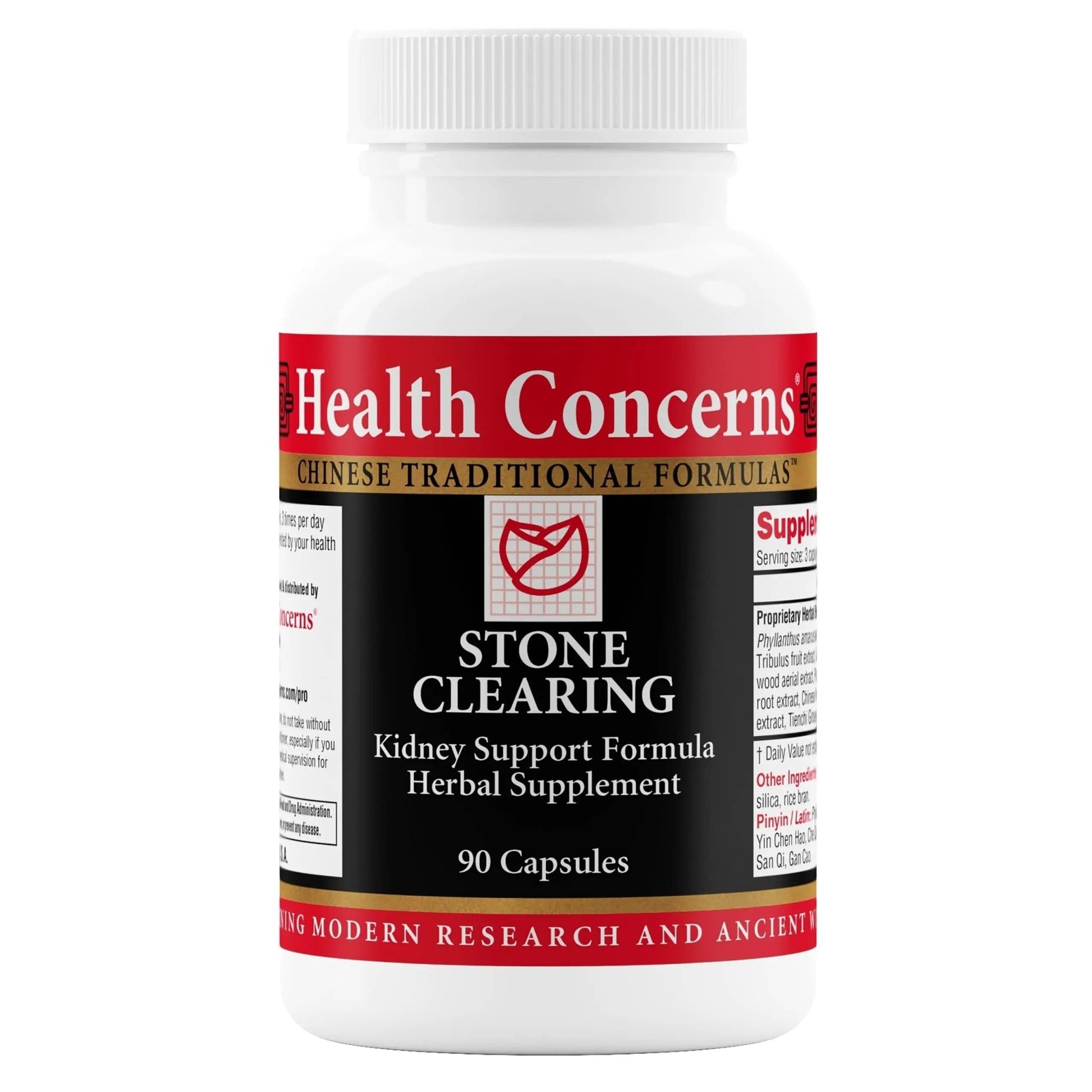 Health Concerns Stone Clearing – Kidney Support & Urinary Tract Cleanse – Damp Heat & Qi Flow Herbal Formula – Phyllanthus, Gardenia, Peony & Tienchi Ginseng Supplement – Bladder Detox – 90 Capsules - dailyvitalstore