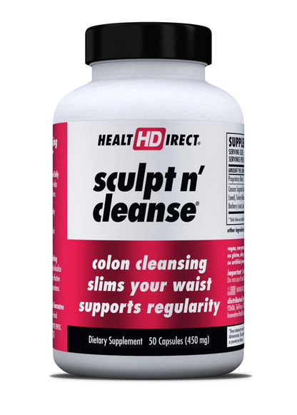 HEALTH DIRECT Sculpt n' Cleanse - Herbal Colon Cleanse for Digestive Health & Regularity - Natural Detox & Gut Flush Supplement - 50 Veggie Capsules - dailyvitalstore