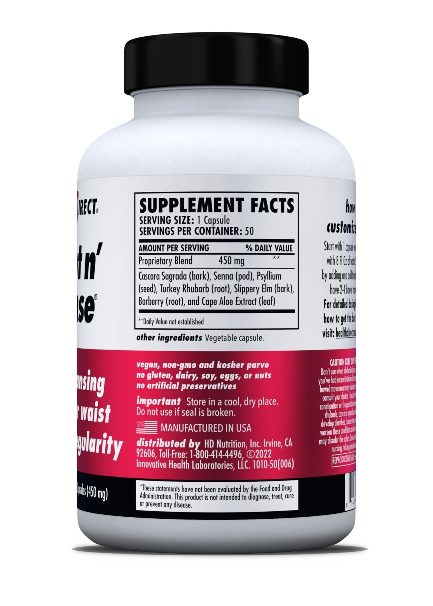 HEALTH DIRECT Sculpt n' Cleanse - Herbal Colon Cleanse for Digestive Health & Regularity - Natural Detox & Gut Flush Supplement - 50 Veggie Capsules - dailyvitalstore