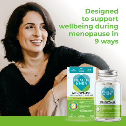 Health & Her Menopause Supplements for Women - Multi-Nutrient Support, Menopause Vitamins for Energy, Bones, Muscles, Skin & Hair, Vegan, Gluten-Free, Non GMO (60ct - 1 Month) - dailyvitalstore