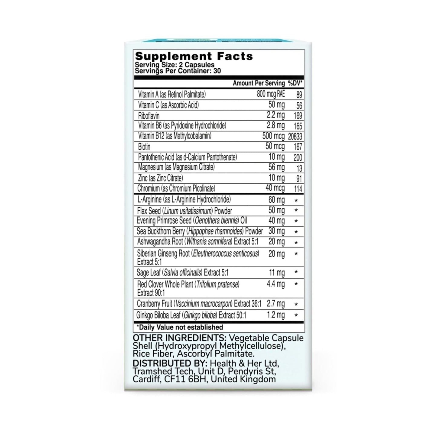 Health & Her Menopause Supplements for Women - Multi-Nutrient Support, Menopause Vitamins for Energy, Bones, Muscles, Skin & Hair, Vegan, Gluten-Free, Non GMO (60ct - 1 Month) - dailyvitalstore