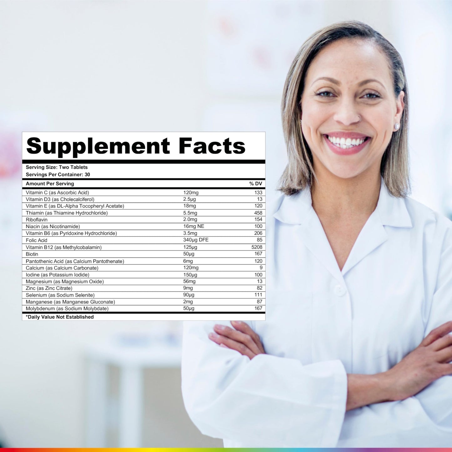 Health & Her Multivitamin for Women Taking Menopause Hormone Therapy (MHT/HRT) - Supplements for Women - Nutrition and Wellbeing Support - 1 Month Supply, 60 Tablets - Vegan & Gluten Free - dailyvitalstore