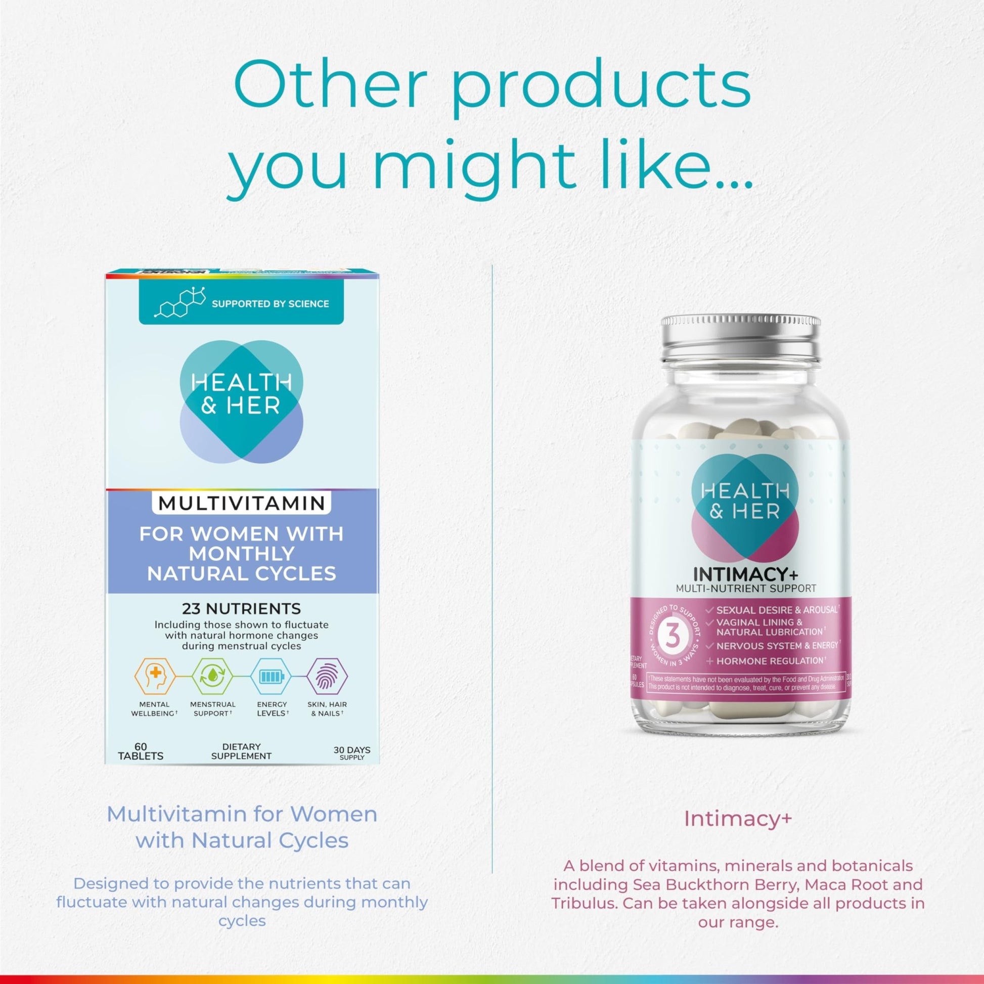 Health & Her Multivitamin Supplement for Women Taking Birth Control - Nutrition Support - 1 Month Supply, 60 Tablets - Vegan & Gluten Free - dailyvitalstore