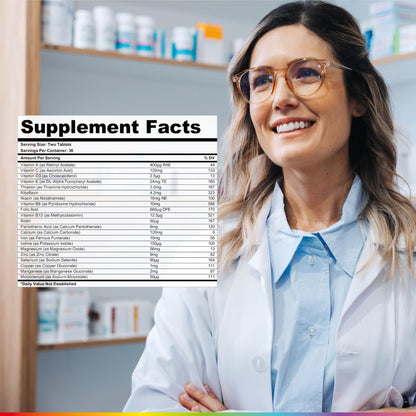 Health & Her Multivitamin Supplement for Women Taking Birth Control - Nutrition Support - 1 Month Supply, 60 Tablets - Vegan & Gluten Free - dailyvitalstore