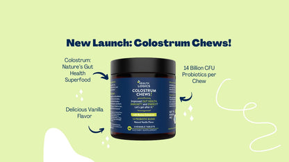 Health Logics Colostrum Chews-Colostrum Supplement 25% IgG for Gut Health, Immune Support, Hair Growth, Vanilla Flavor, 90 Servings - dailyvitalstore