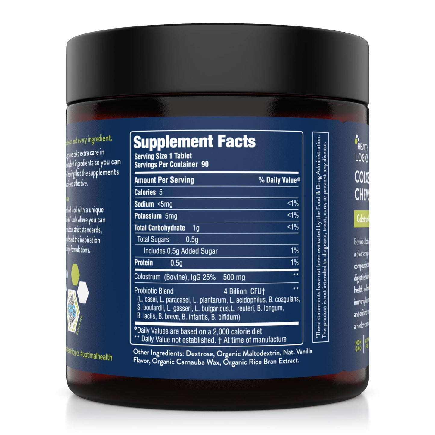 Health Logics Colostrum Chews-Colostrum Supplement 25% IgG for Gut Health, Immune Support, Hair Growth, Vanilla Flavor, 90 Servings - dailyvitalstore