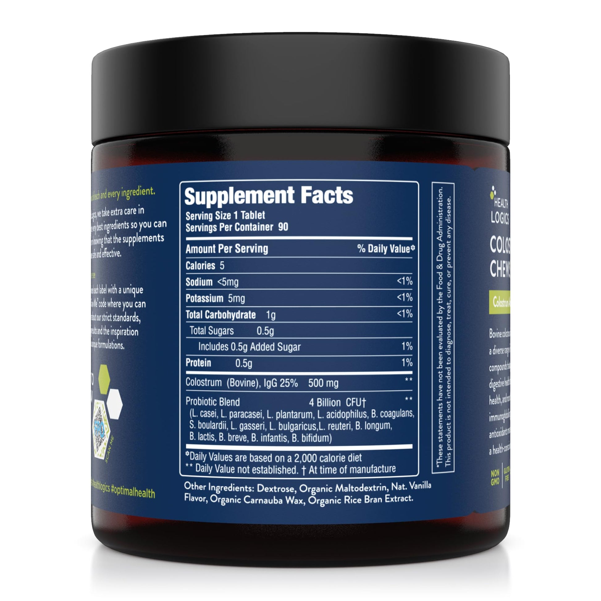 Health Logics Colostrum Chews-Colostrum Supplement 25% IgG for Gut Health, Immune Support, Hair Growth, Vanilla Flavor, 90 Servings - dailyvitalstore