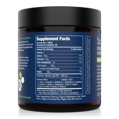 Health Logics Colostrum Chews-Colostrum Supplement 25% IgG for Gut Health, Immune Support, Hair Growth, Vanilla Flavor, 90 Servings - dailyvitalstore