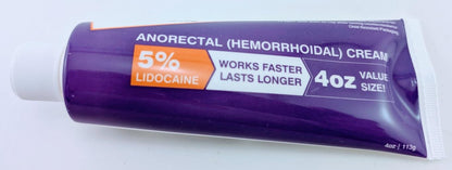 HEALTH ONE Lidocaine 5% Cream Maximum Strength Topical Anorectal Numbing Cream – 4 oz CRC Tube - dailyvitalstore