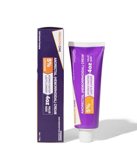 HEALTH ONE Lidocaine 5% Cream Maximum Strength Topical Anorectal Numbing Cream – 4 oz CRC Tube - dailyvitalstore
