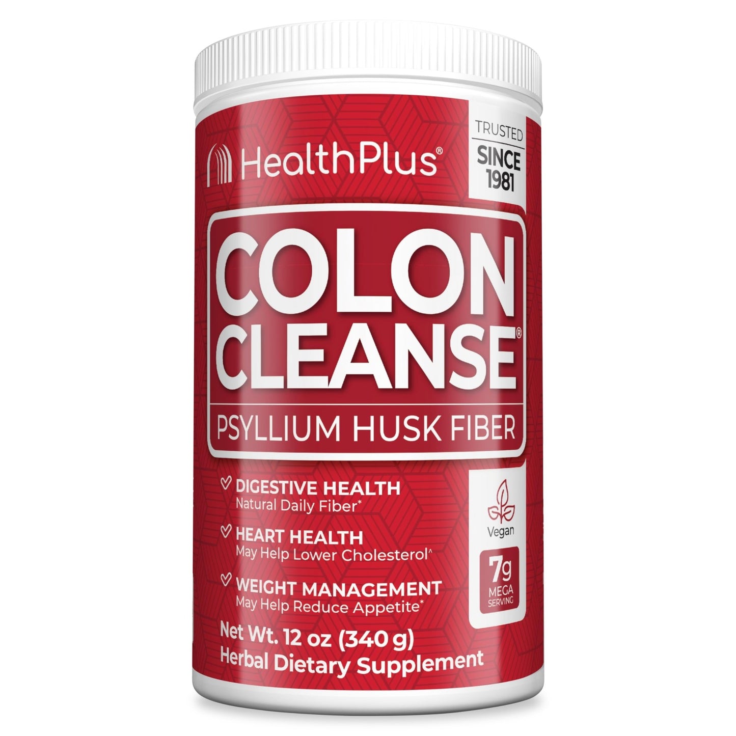 Health Plus Colon Cleanse - Natural Daily Fiber Powder- Gluten Free, Detox, Heart Healthy (12 Ounces, 48 Servings) - dailyvitalstore