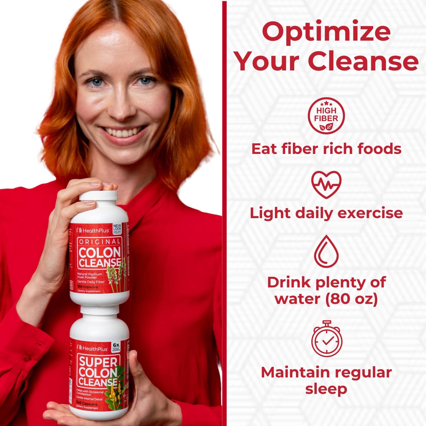 Health Plus Super Colon Cleanse 15 Day Supply of Gentle Gut Cleanse Detox, Psyllium Husk, Probiotics for Constipation - dailyvitalstore
