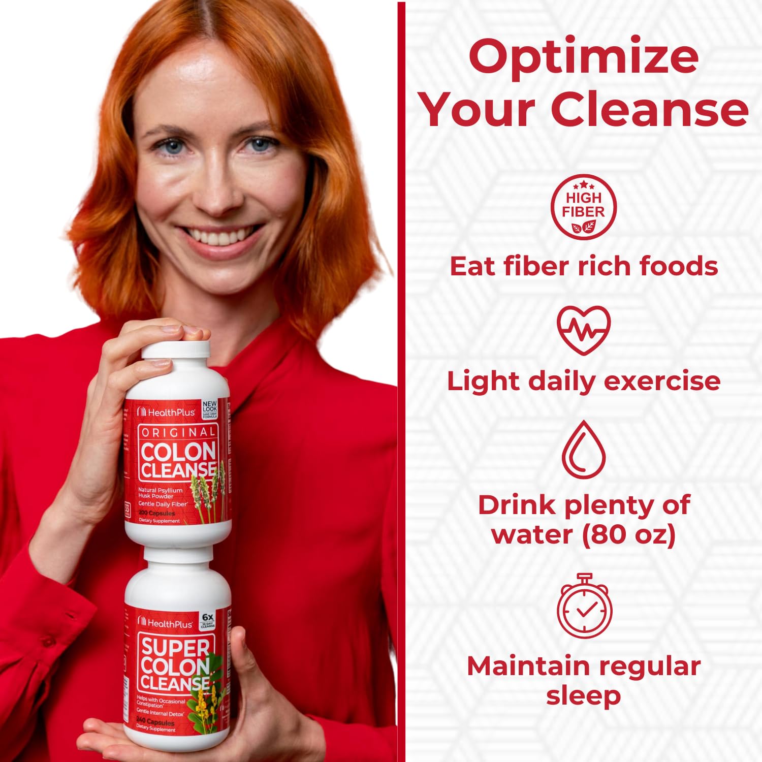 Health Plus Super Colon Cleanse 15 Day Supply of Gentle Gut Cleanse Detox, Psyllium Husk, Probiotics for Constipation - dailyvitalstore