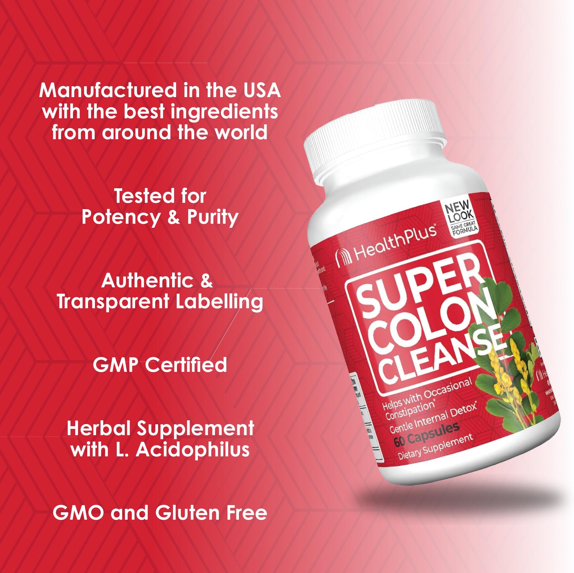 Health Plus Super Colon Cleanse 15 Day Supply of Gentle Gut Cleanse Detox, Psyllium Husk, Probiotics for Constipation - dailyvitalstore