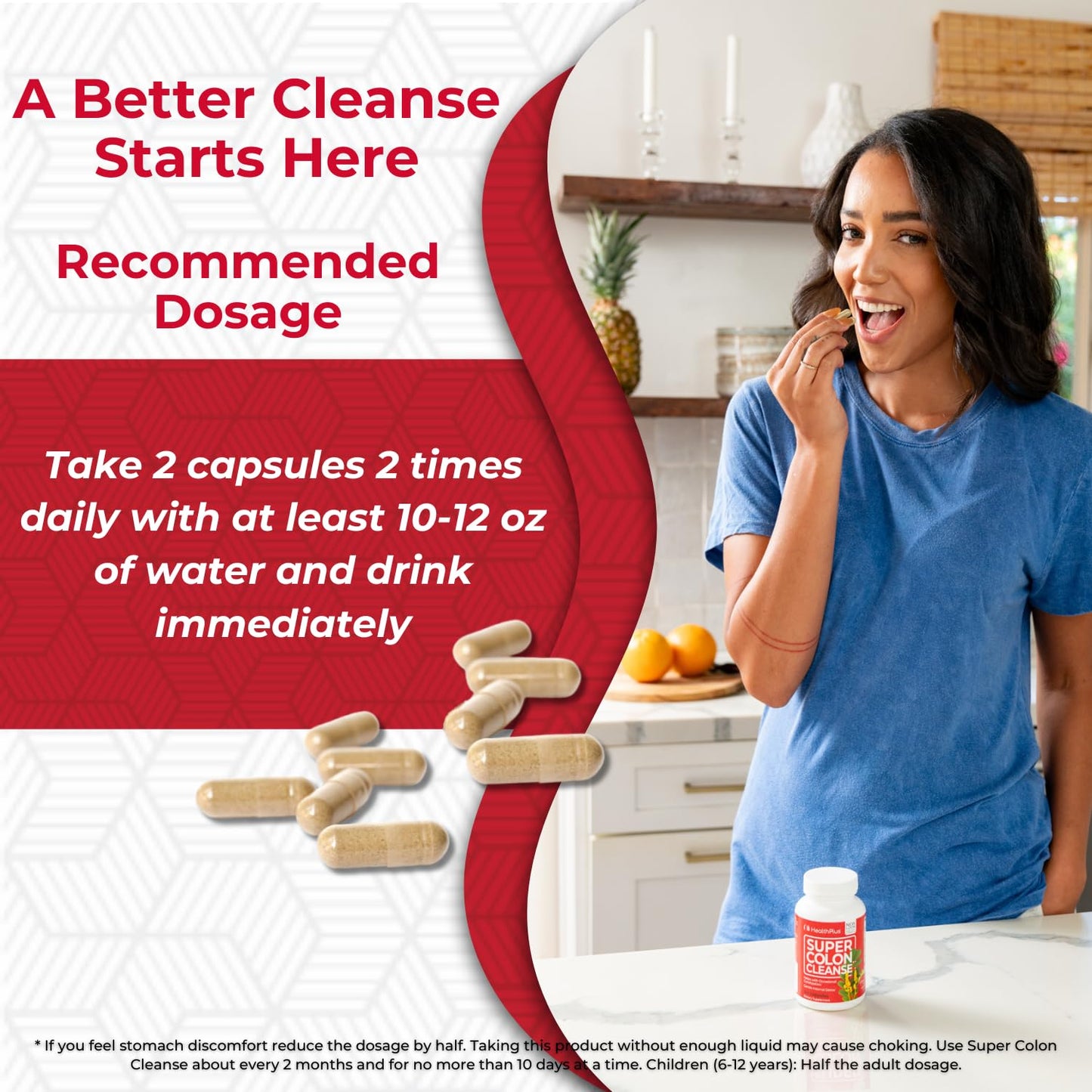 Health Plus Super Colon Cleanse 15 Day Supply of Gentle Gut Cleanse Detox, Psyllium Husk, Probiotics for Constipation - dailyvitalstore