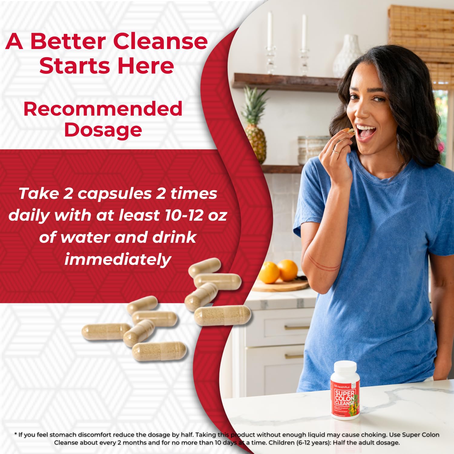 Health Plus Super Colon Cleanse 15 Day Supply of Gentle Gut Cleanse Detox, Psyllium Husk, Probiotics for Constipation - dailyvitalstore