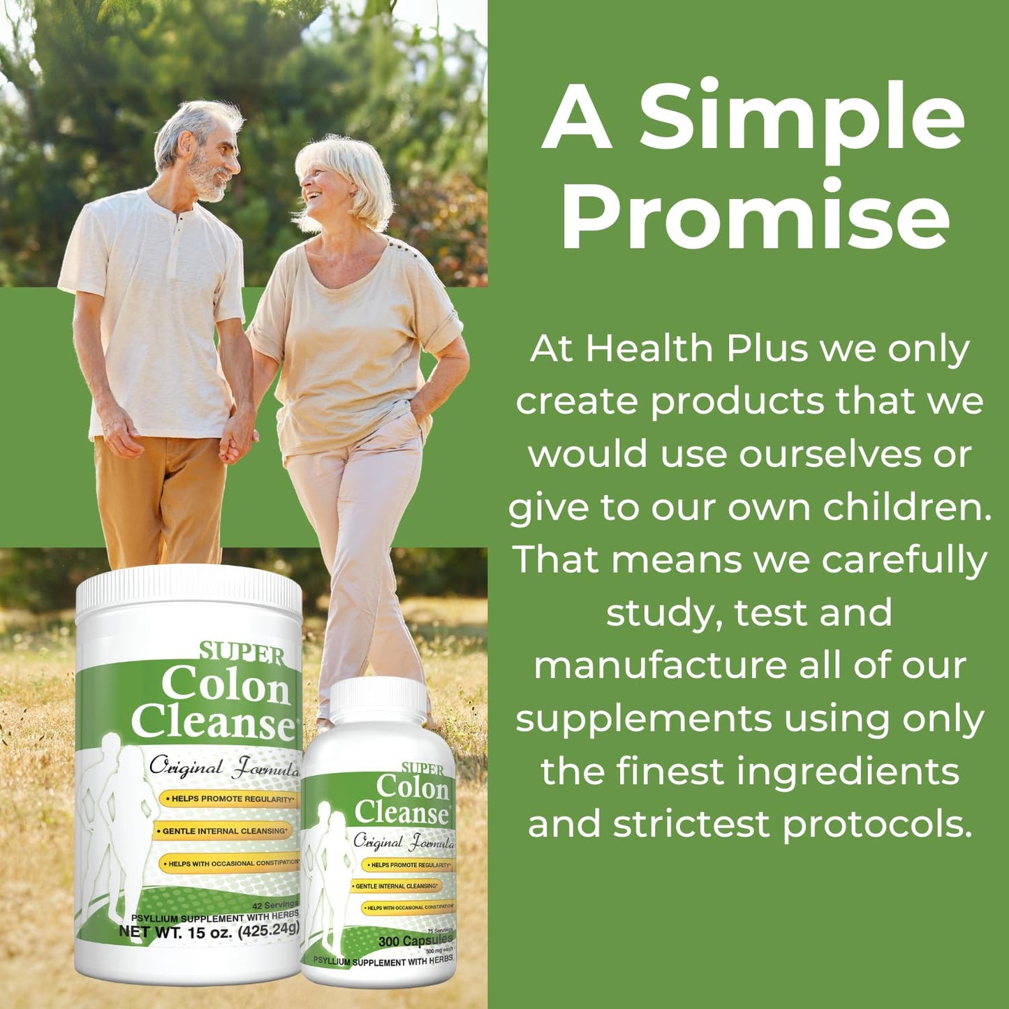 Health Plus Super Colon Cleanse Original Formula (1990-2025), 15 oz Powder, 42 Servings, with Psyllium Husk and Senna Leaf - dailyvitalstore