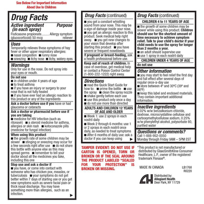 HealthA2Z® Allergy Relief, Fluticasone Propionate 50mcg, Nasal Spray, 24-Hour Allergy Relief, Dye Free, 240 Sprays (2 Pack, 120 Sprays Each) - dailyvitalstore