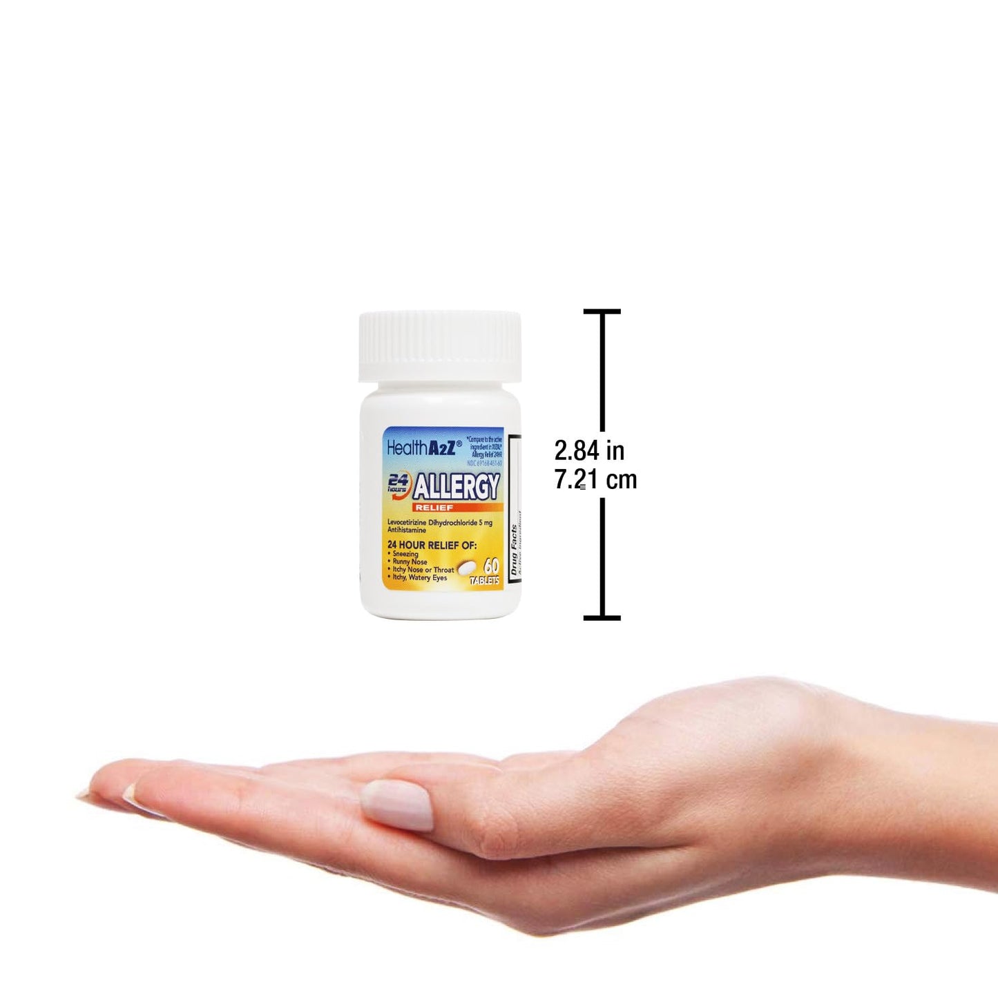 HealthA2Z® Allergy Relief, Levocetirizine Dihydrochloride 5mg, Dye Free Antihistamine, 24 Hours Relief from Sneezing, Runny Nose, Itchy Nose and Eyes (60 Counts) - dailyvitalstore
