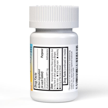 HealthA2Z® Allergy Relief, Levocetirizine Dihydrochloride 5mg, Dye Free Antihistamine, 24 Hours Relief from Sneezing, Runny Nose, Itchy Nose and Eyes (60 Counts) - dailyvitalstore