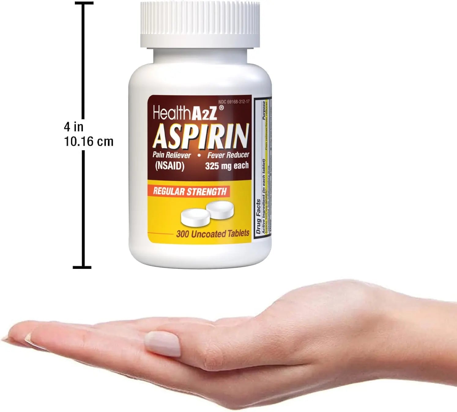 HealthA2Z® Aspirin 325mg | Uncoated Tablets |Original Strength | Pain Reliver | Fever Reducer | Compare to Bayer® Active Ingredients… (300 Counts) - dailyvitalstore