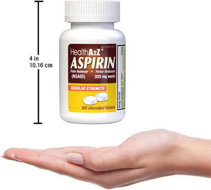 HealthA2Z® Aspirin 325mg | Uncoated Tablets |Original Strength | Pain Reliver | Fever Reducer | Compare to Bayer® Active Ingredients… (300 Counts) - dailyvitalstore