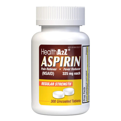 HealthA2Z® Aspirin 325mg | Uncoated Tablets |Original Strength | Pain Reliver | Fever Reducer | Compare to Bayer® Active Ingredients… (300 Counts) - dailyvitalstore
