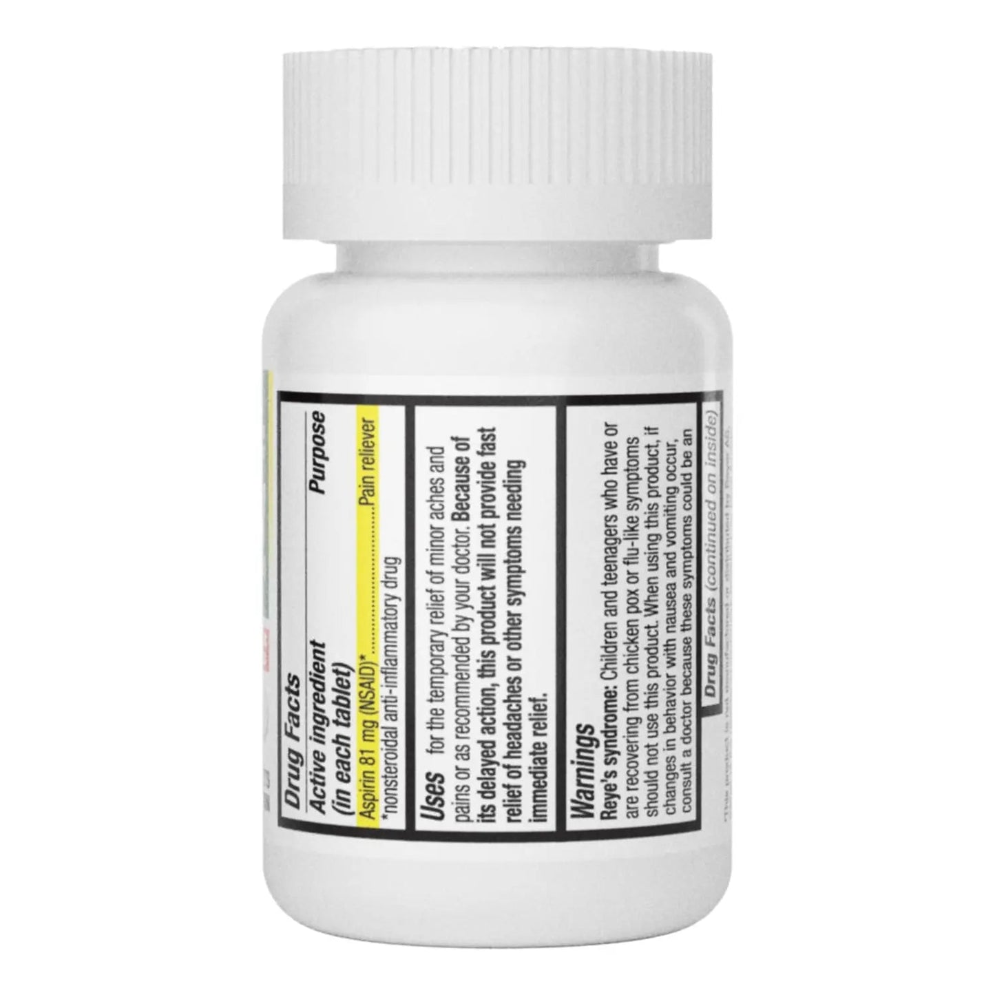 HealthA2Z® Aspirin 81 mg | DYE Free | Low Strength | 200 Counts | Pain Relief | Reduces Minor Aches Muscle Pain & Cramps | Fever Reducer | Reduces Headache | (NSAID) - dailyvitalstore