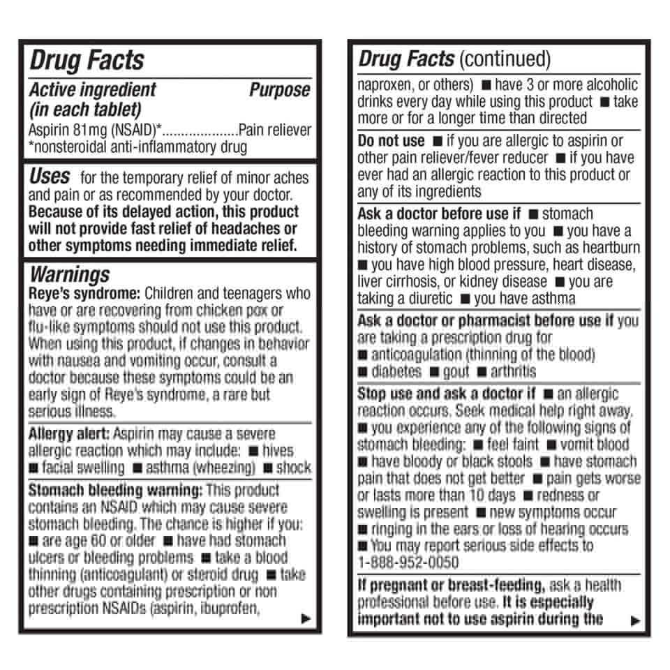 HealthA2Z Aspirin 81mg Low Strength | Enteric Coated | 24 Packs of 40 Counts (960 Tablets Total) | Value Package - dailyvitalstore