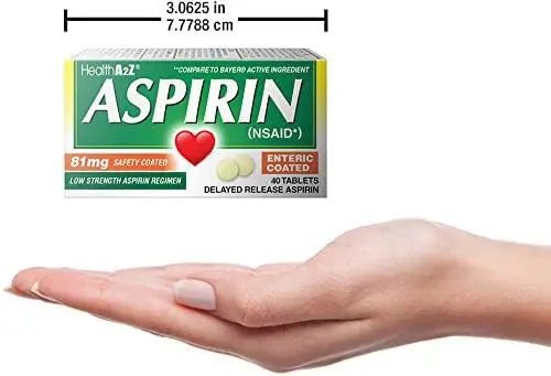 HealthA2Z Aspirin 81mg Low Strength | Enteric Coated | 24 Packs of 40 Counts (960 Tablets Total) | Value Package - dailyvitalstore